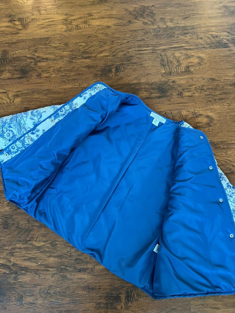 Rachel Zoe Blue & White Toile Quilted Jacket (Size L) - Picture 12 of 13